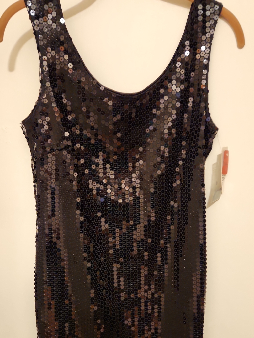 Nwt Moda Int'l Black Sequin Sleeveless Sheath Dress Scoop Back Size 7/8 — image 4 of 8
